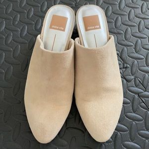 Suede slide shoes